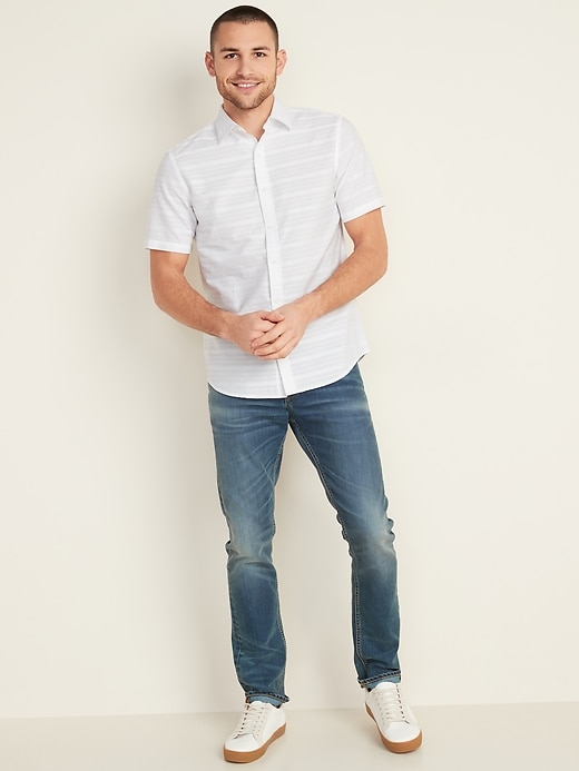Image number 3 showing, Textured-Dobby Short-Sleeve Shirt