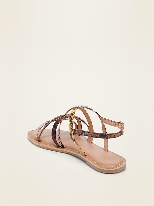 Image number 4 showing, Strappy Faux-Leather Slingback Sandals
