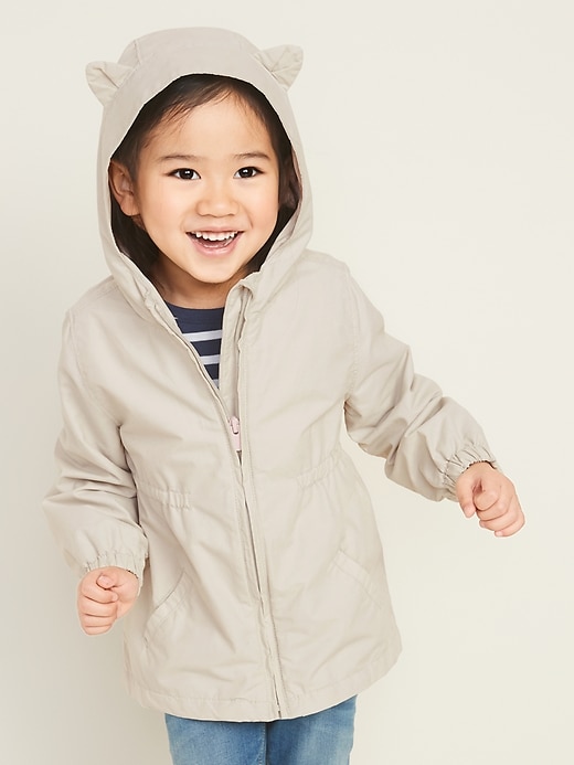 View large product image 1 of 4. Water-Resistant Hooded Critter Jacket for Toddler Girls