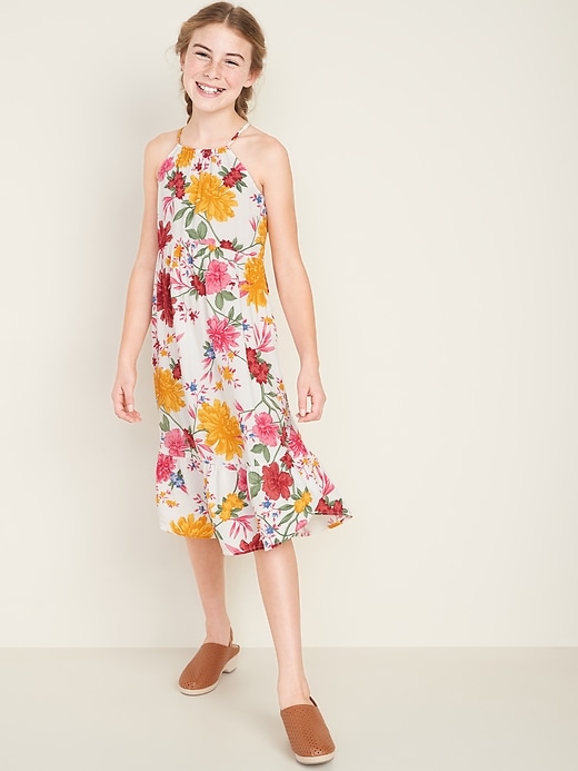 View large product image 1 of 3. Sleeveless Tulip-Hem Midi Dress for Girls