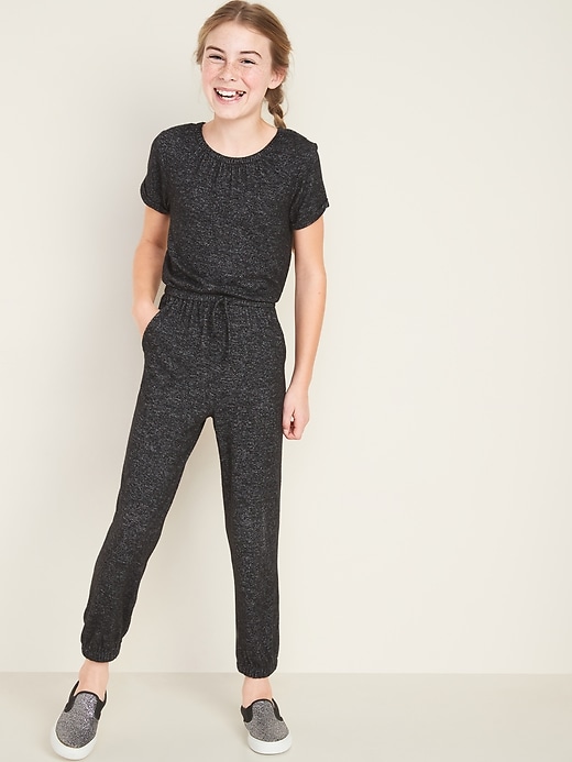 View large product image 1 of 3. Plush-Knit Jumpsuit for Girls