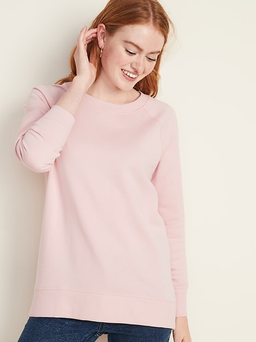 Image number 1 showing, Boyfriend French Terry Tunic Sweatshirt for Women