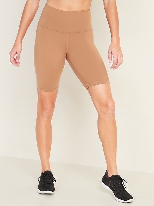 HighWaisted PowerPress Biker Shorts for Women 8inch inseam Old Navy