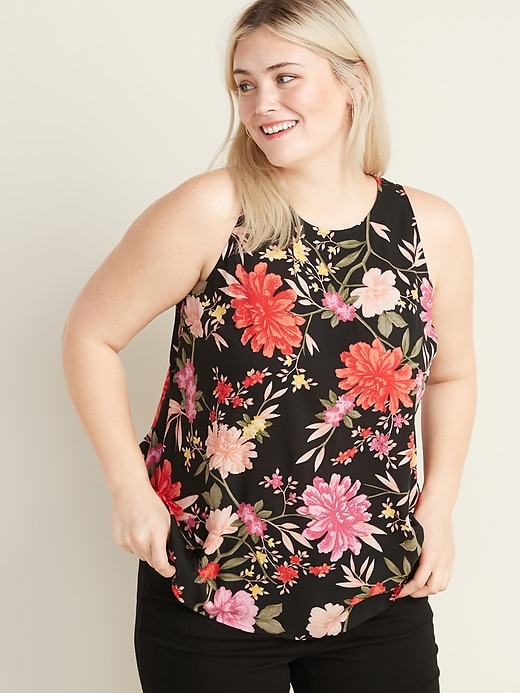 View large product image 1 of 1. High-Neck Sleeveless Plus-Size Top