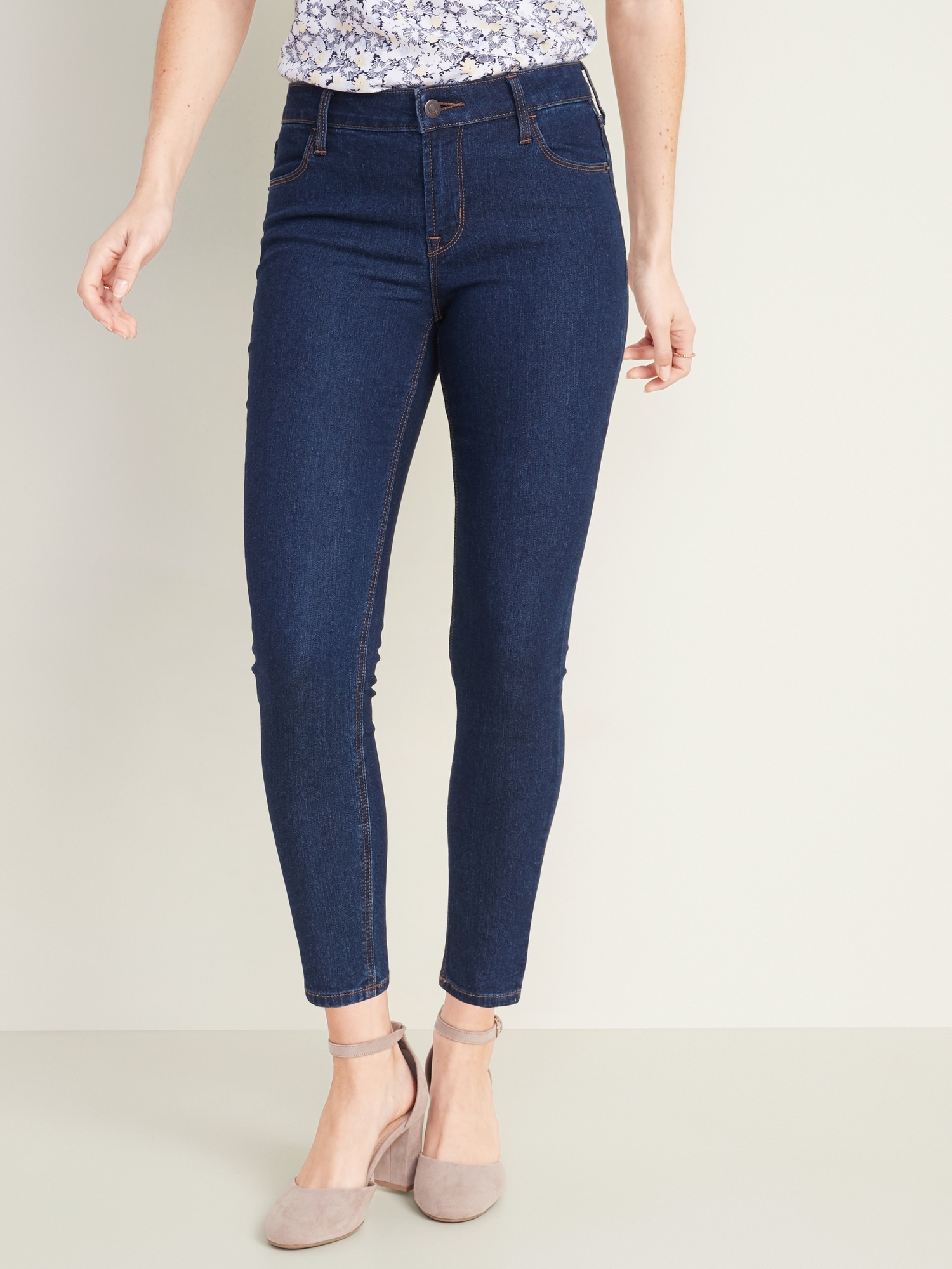 dark blue stretch skinny jeans womens