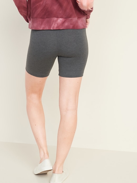 View large product image 2 of 2. Mid-Rise Jersey Biker Shorts for Women -- 7-inch inseam