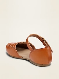 View large product image 3 of 4. Faux-Leather Huarache Ballet Flats for Toddler Girls