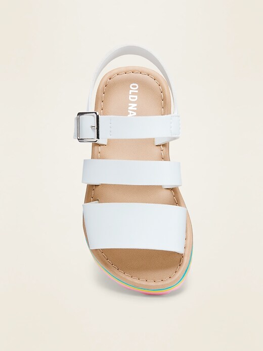 View large product image 2 of 4. Faux-Leather Triple-Strap Sandals for Toddler Girls