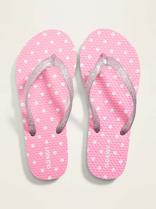 girls glitter flip flops