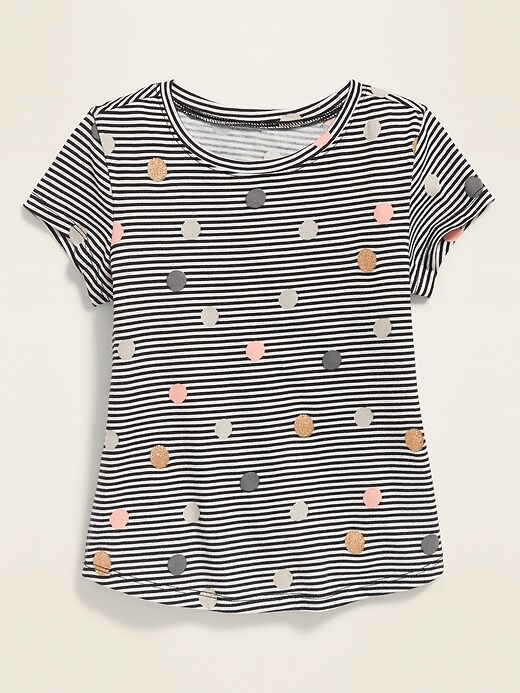 View large product image 1 of 1. Printed Scoop-Neck Tee for Toddler Girls