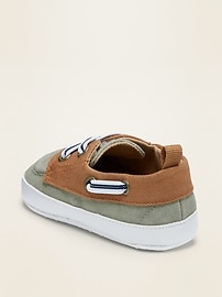View large product image 3 of 4. Color-Blocked Twill Boat Shoes for Baby