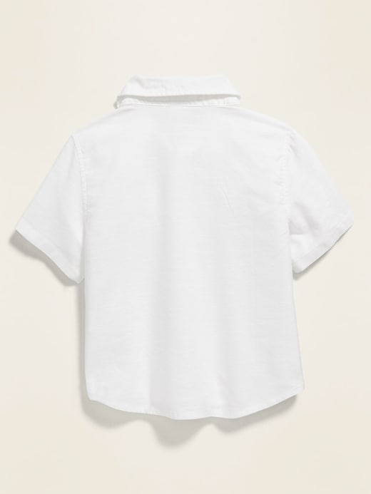 View large product image 2 of 2. Slub-Weave Short-Sleeve Oxford Shirt for Baby