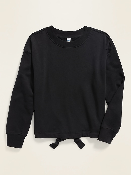 Image number 6 showing, Loose French-Terry Tie-Back Sweatshirt