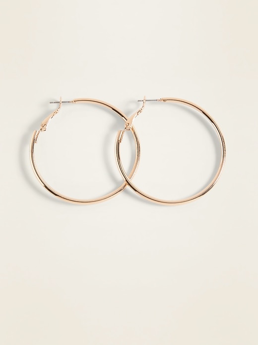 View large product image 1 of 2. Gold-Toned Hoop Earrings For Women