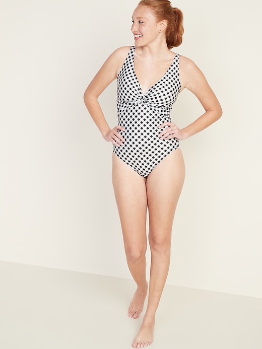 Image number 3 showing, Twist-Front One-Piece Swimsuit
