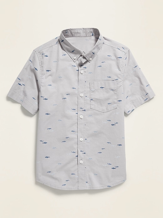 View large product image 1 of 1. Printed Built-In Flex Short-Sleeve Shirt For Boys