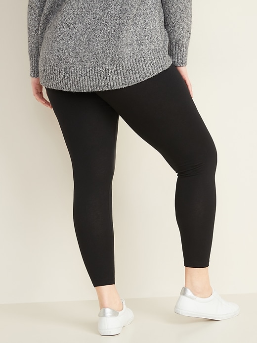 View large product image 2 of 3. High-Waisted Plus-Size Jersey Leggings
