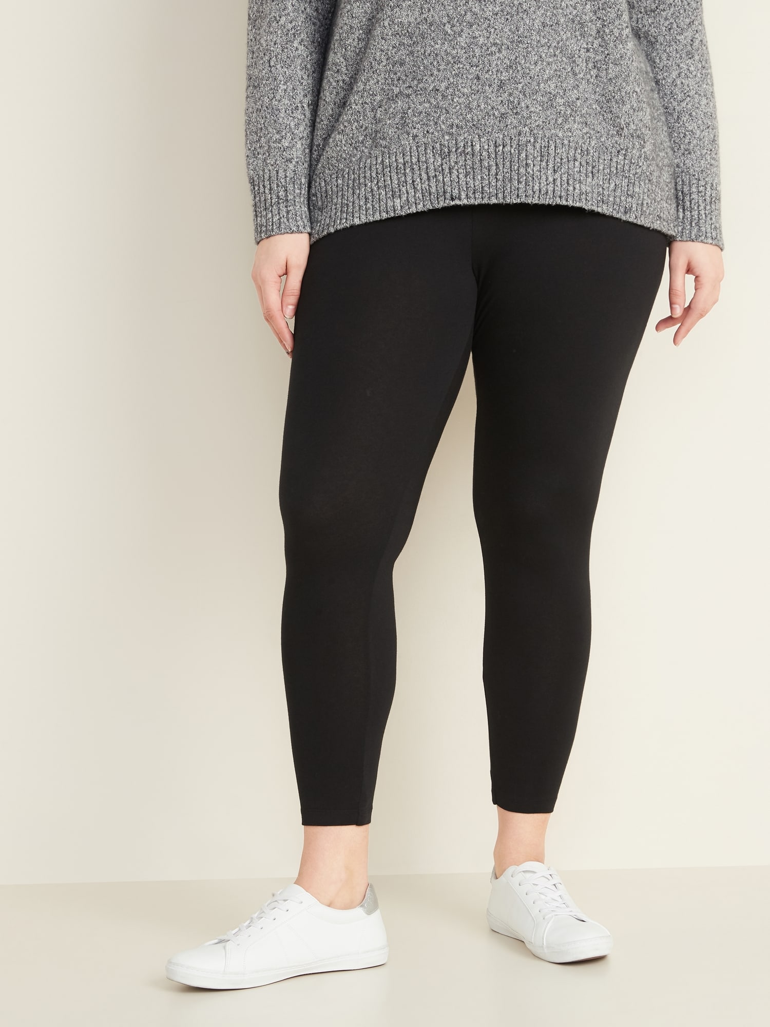 Cotton Jersey Leggings - Black - Ladies