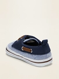 View large product image 3 of 4. Chambray Boat Shoes for Baby