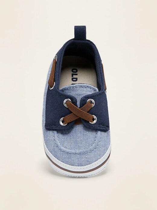 View large product image 2 of 4. Chambray Boat Shoes for Baby