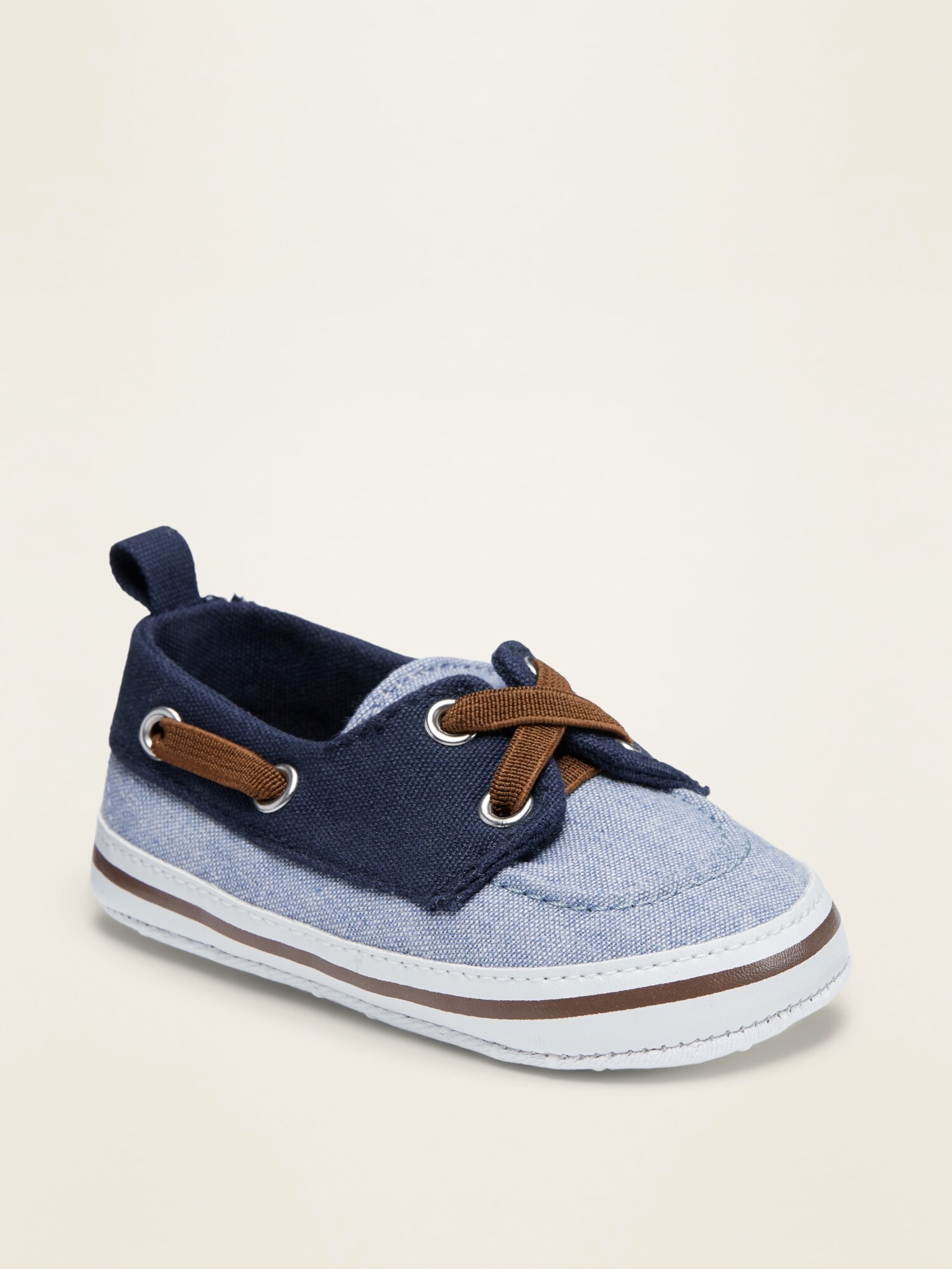 Chambray Boat Shoes for Toddler Boys