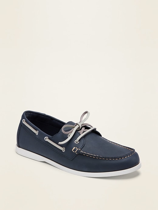 View large product image 1 of 1. Faux-Leather Boat Shoes