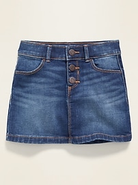 View large product image 3 of 3. Button-Fly Jean Skirt for Toddler Girls