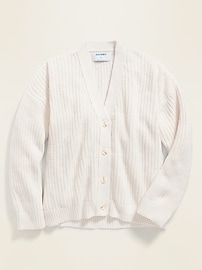 View large product image 3 of 4. Slouchy Shaker-Stitch Button-Front Cardigan for Girls