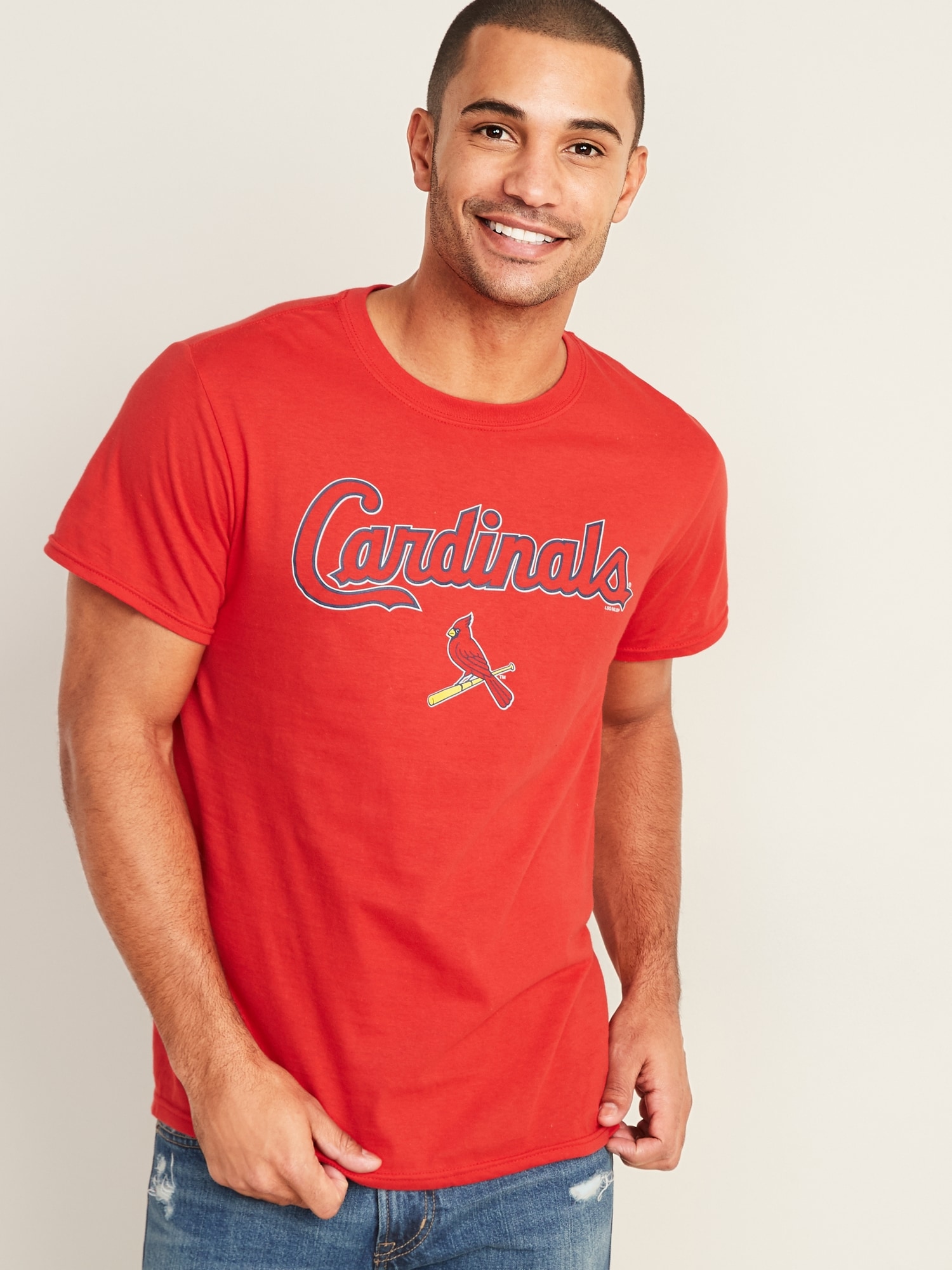 St Louis Cardinals T Shirt Mens Large Navy Blue Short Sleeve Graphic Tee  MLB
