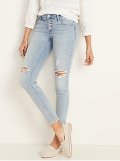 womens low rise ripped jeans