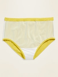 View large product image 3 of 3. High-Waisted Textured Secret-Slim Plus-Size Swim Bottoms