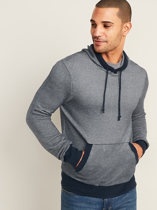 Lightweight Textured-Stripe Pullover Sweater Hoodie for Men | Old Navy