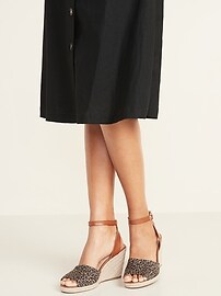 navy suede espadrille wedges