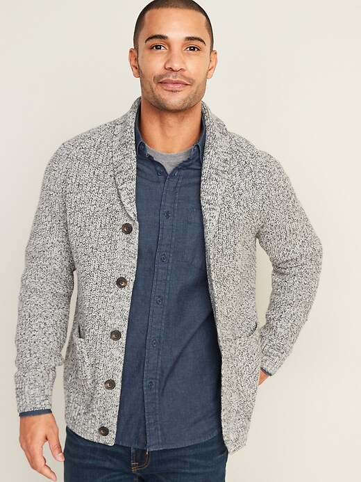 Marled Shawl-Collar Button-Front Cardigan for Men | Old Navy