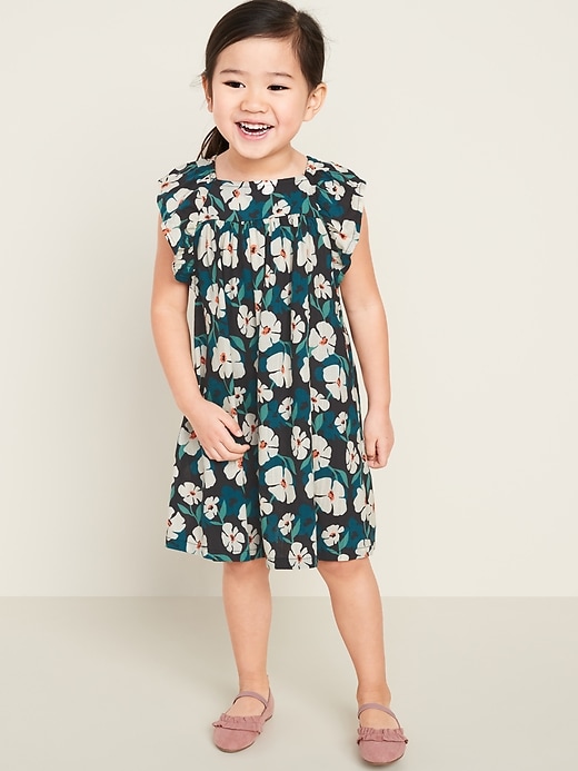 Floral-Print Flutter-Sleeve Dress for Toddler Girls | Old Navy