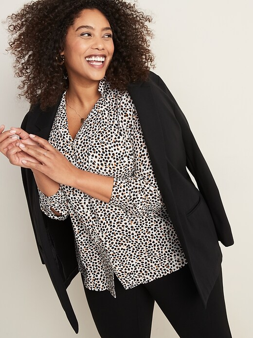 Image number 4 showing, Cheetah-Print No-Peek Plus-Size Tunic Shirt