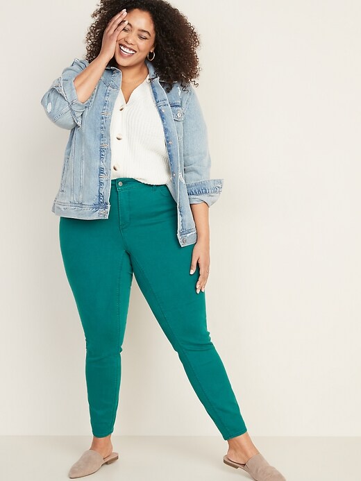 Image number 3 showing, High-Waisted Plus-Size Secret-Slim Pop-Color Rockstar Jeans