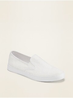 womens white canvas slip on shoes