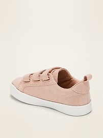 View large product image 3 of 4. Sueded Triple-Strap Sneakers For Toddler Girls