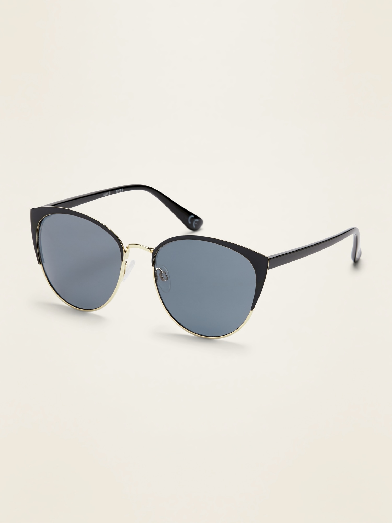 Old Navy Half-Frame Cat-Eye Sunglasses for Women black. 1
