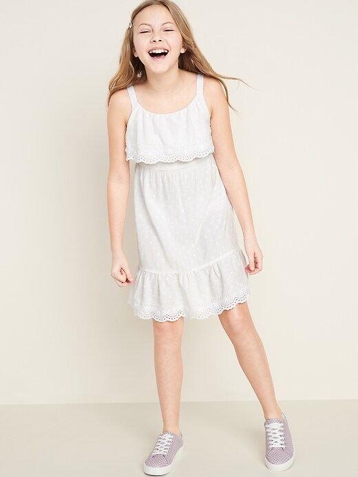 View large product image 1 of 1. Embroidered Ruffle-Tiered Sundress for Girls