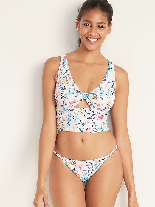 Image number 1 showing, Twist-Front Keyhole Tankini Swim Top