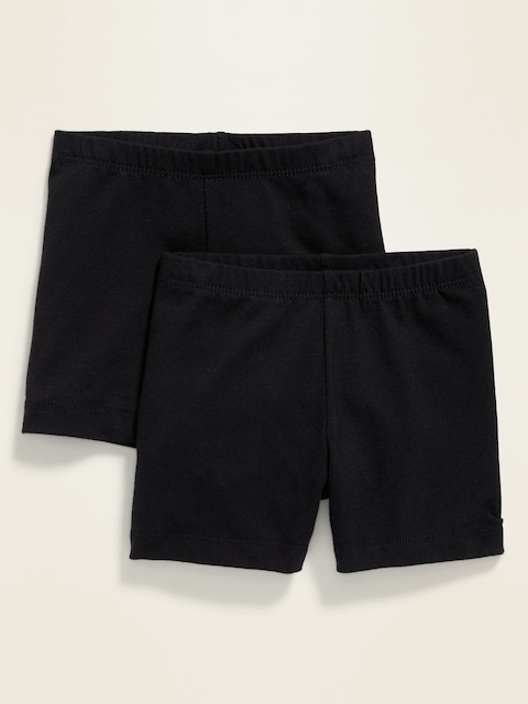 2-Pack Biker Shorts for Toddler Girls - Black