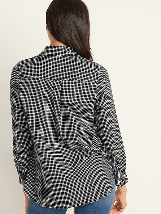 Image number 2 showing, Patterned Flannel Classic Shirt for Women