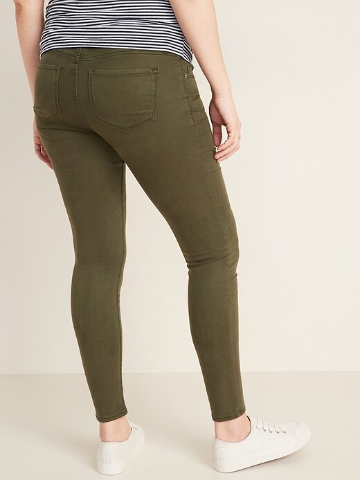 View large product image 2 of 3. Maternity Premium Full-Panel Rockstar Sateen Super Skinny Jeans