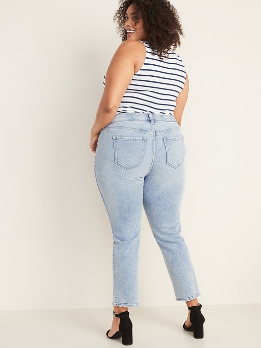 Image number 2 showing, High-Waisted Secret-Slim Pockets + Waistband Power Slim Straight Plus-Size Distressed Jeans