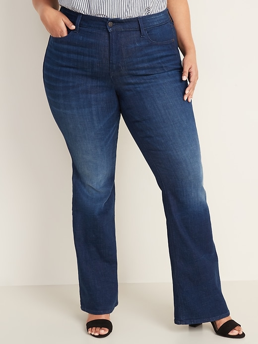 Image number 1 showing, High-Waisted Secret-Slim Pockets Flare Plus-Size Jeans