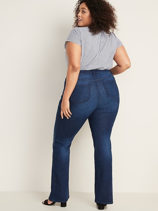 Image number 2 showing, High-Waisted Secret-Slim Pockets Flare Plus-Size Jeans