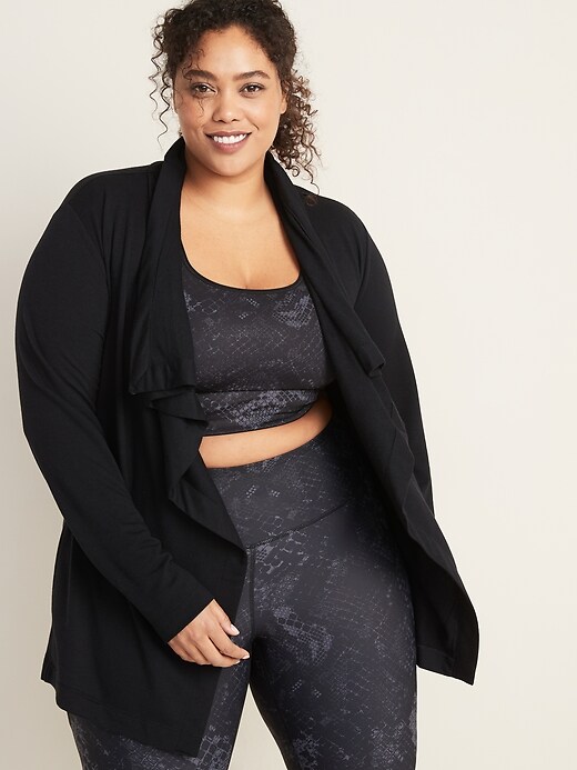 Open-Front French Terry Plus-Size Wrap Top | Old Navy