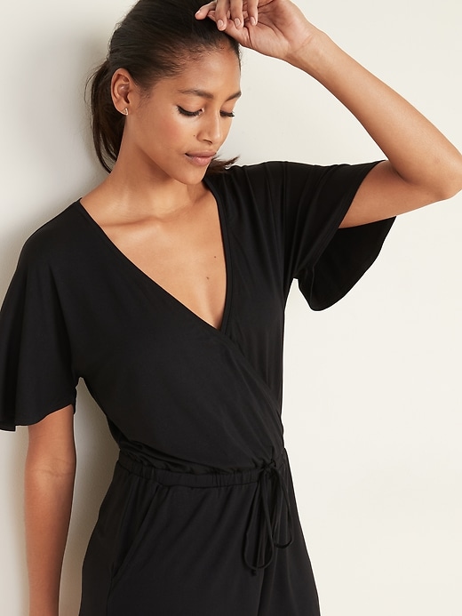 Image number 4 showing, Tie-Waist Swim Cover-Up Romper